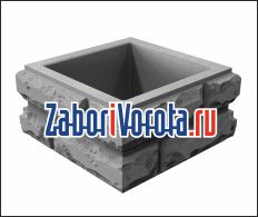 Блок столба Кирпич колотый малый 330х330х165мм Блок столба Кирпич колотый малый 330х330х165мм