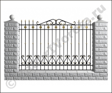 Забор из блоков Престиж и кованых секций