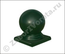 Крышка с шаром на столб 60х60 мм RAL 6005 Крышка с шаром на столб 60х60 мм RAL 6005