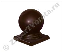 Крышка с шаром на столб 60х60 мм RAL 8017 Крышка с шаром на столб 60х60 мм RAL 8017