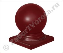 Крышка с шаром на столб 80х80 мм RAL 3005 Крышка с шаром на столб 80х80 мм RAL 3005
