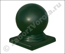 Крышка с шаром на столб 80х80 мм RAL 6005 Крышка с шаром на столб 80х80 мм RAL 6005