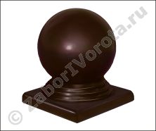Крышка с шаром на столб 80х80 мм RAL 8017 Крышка с шаром на столб 80х80 мм RAL 8017
